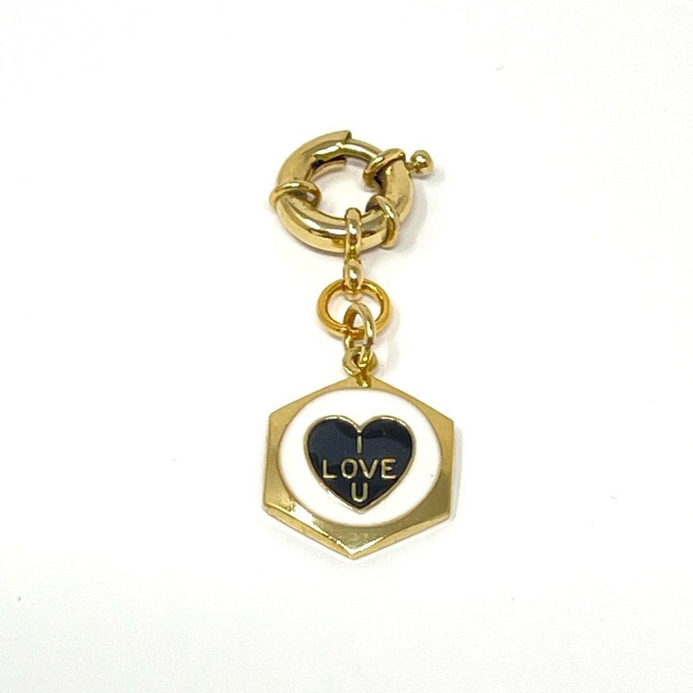 New Anthropologie x TOVA Enamel Love Heart Charm Gold